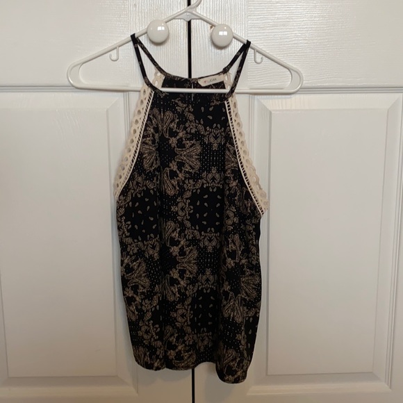 Black Paisley Halter Tank Top - Picture 2 of 5